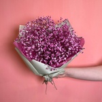 Кис-кис: букет из розовой гипсофилы в Санкт-Петербурге - Фотография 2