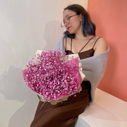 Кис-кис: букет из розовой гипсофилы Кис-кис: букет из розовой гипсофилы