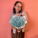 Кис-кис: букет из бирюзовой гипсофилы в Санкт-Петербурге - Фотография 5