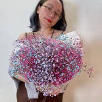 Кис-кис: букет из разноцветной гипсофилы в Санкт-Петербурге - Фотография 3