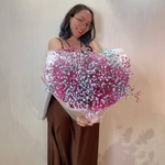 Кис-кис: букет из разноцветной гипсофилы в Санкт-Петербурге - Фотография 2