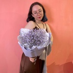 Кис-кис: букет из сиреневой гипсофилы в Санкт-Петербурге - Фотография 2