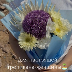 Букет «Пинаколада: сортовые герберы, аллиум, альстромерия» Букет «Пинаколада: сортовые герберы, аллиум, альстромерия»