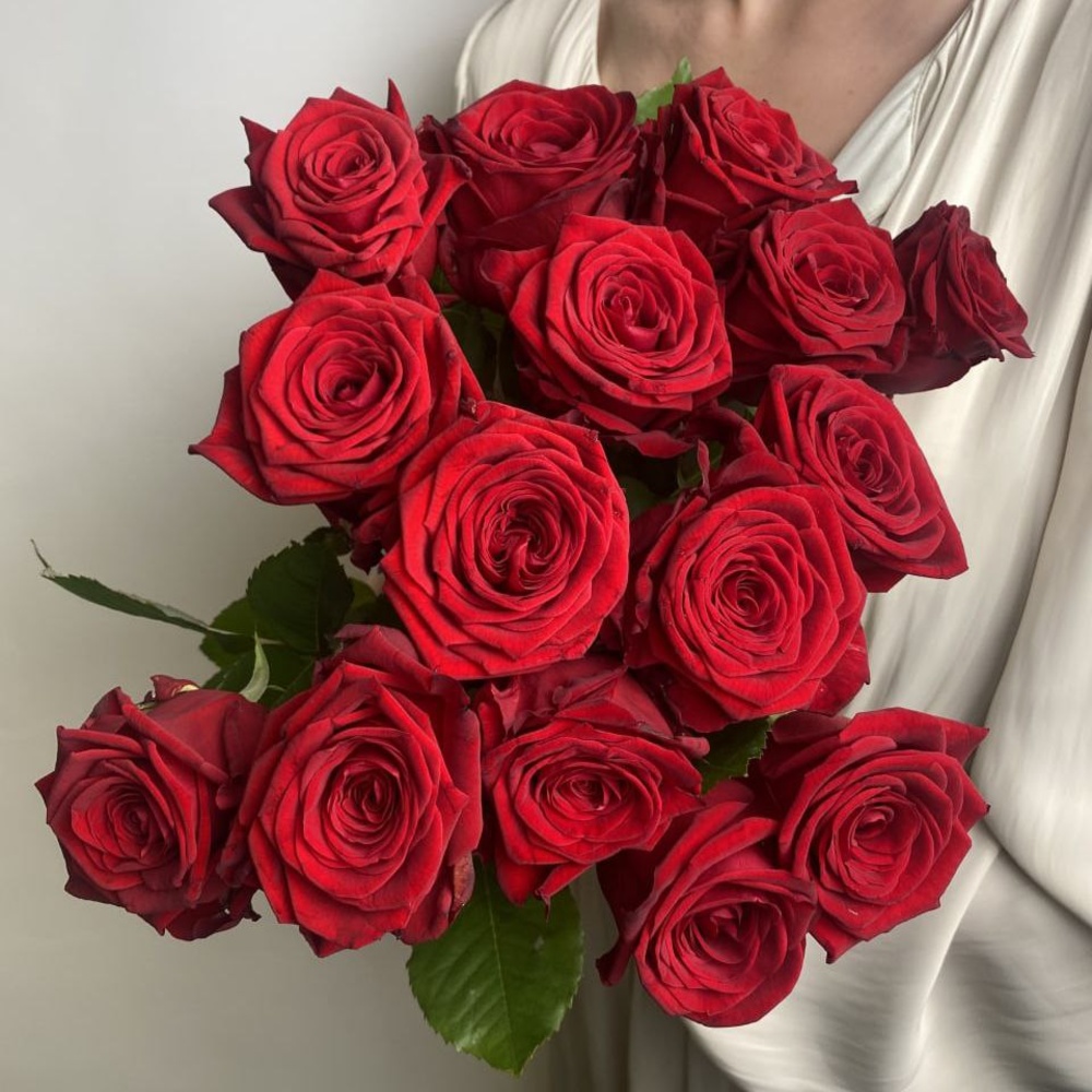 Свежих 15 красных роз