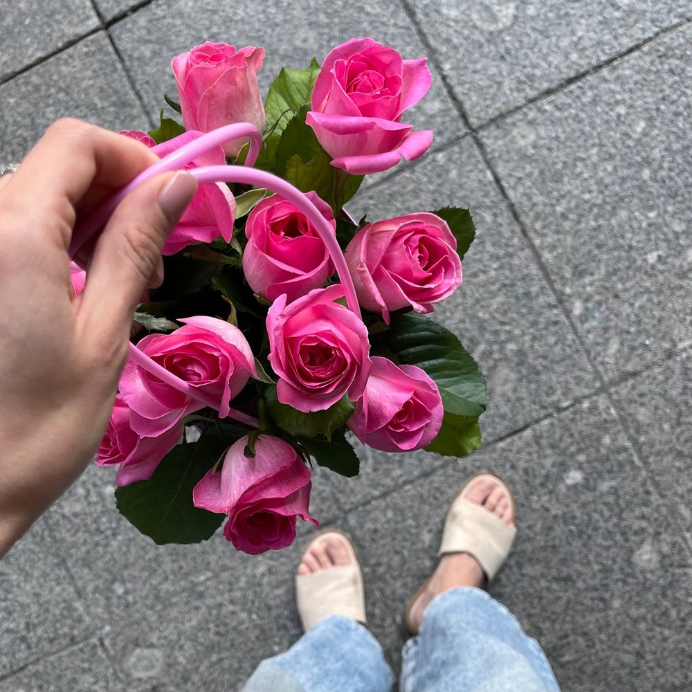 Секрет купидона: сумка с розовыми розами