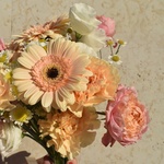 zakat-na-kryshe-gerbery-pionovidnaya-roza-dzhuletta-i-kruzhevnaya-gvozdika - Фотография 3