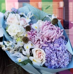 Букет для весов: осенние цветы пастельных оттенков - Фотография 7