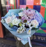 Букет для весов: осенние цветы пастельных оттенков - Фотография 1