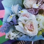 Букет для весов: осенние цветы пастельных оттенков - Фотография 6