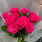 Розовый дым: 11 ярко-розовых роз в Санкт-Петербурге - Фотография 2
