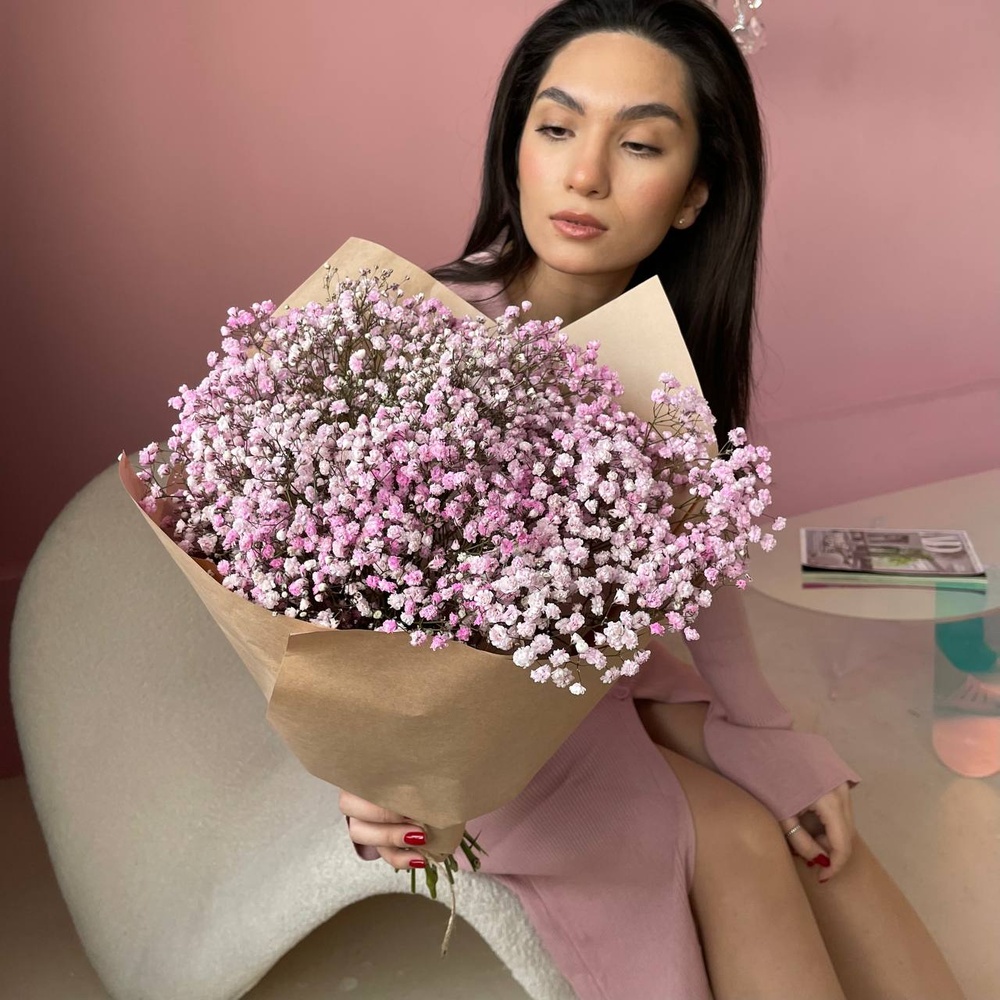 Букет-комплимент из розовой гипсофилы в Санкт-Петербурге