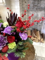 Зимняя композиция в шляпной коробке с доставкой по СПб - Фотография 3