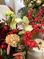 Зимняя композиция в шляпной коробке с доставкой по СПб - Фотография 5