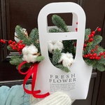 Зимний комплимент: нобилис, хлопок, ягоды илекса с доставкой по СПб - Фотография 4