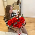 Любовь в пробирке: букет с красными розами - Фотография 2