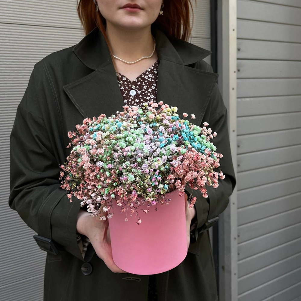 Космостар: разноцветная гипсофила в коробке в Санкт-Петербурге