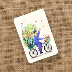 Букет «Мини-открытка «Почтальон доставляет любовь» / PrintMyFlowers 00077»