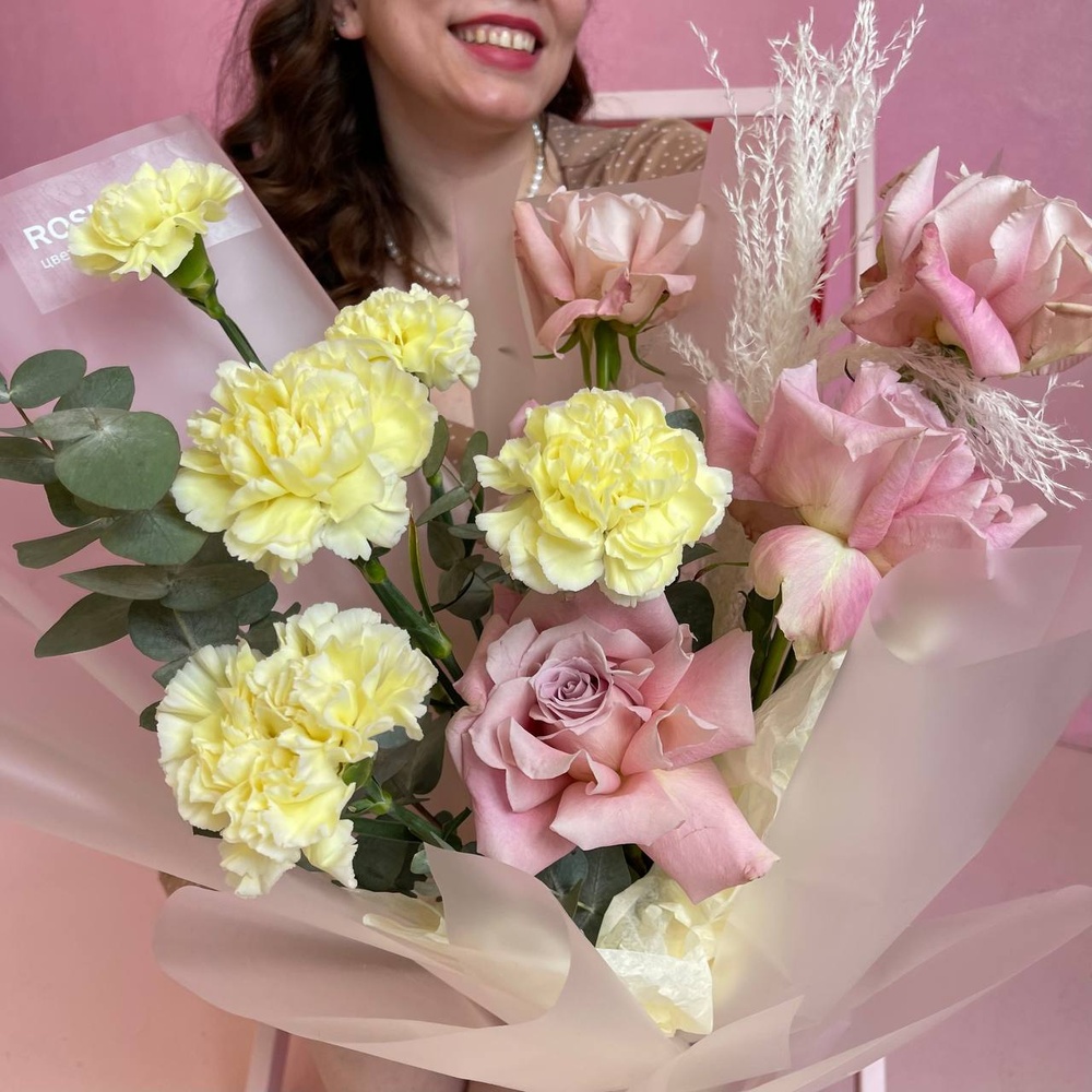 Твоя сладкая фантазия: кружевная роза Фейт и гвоздика + аквабокс и коробка-переноска