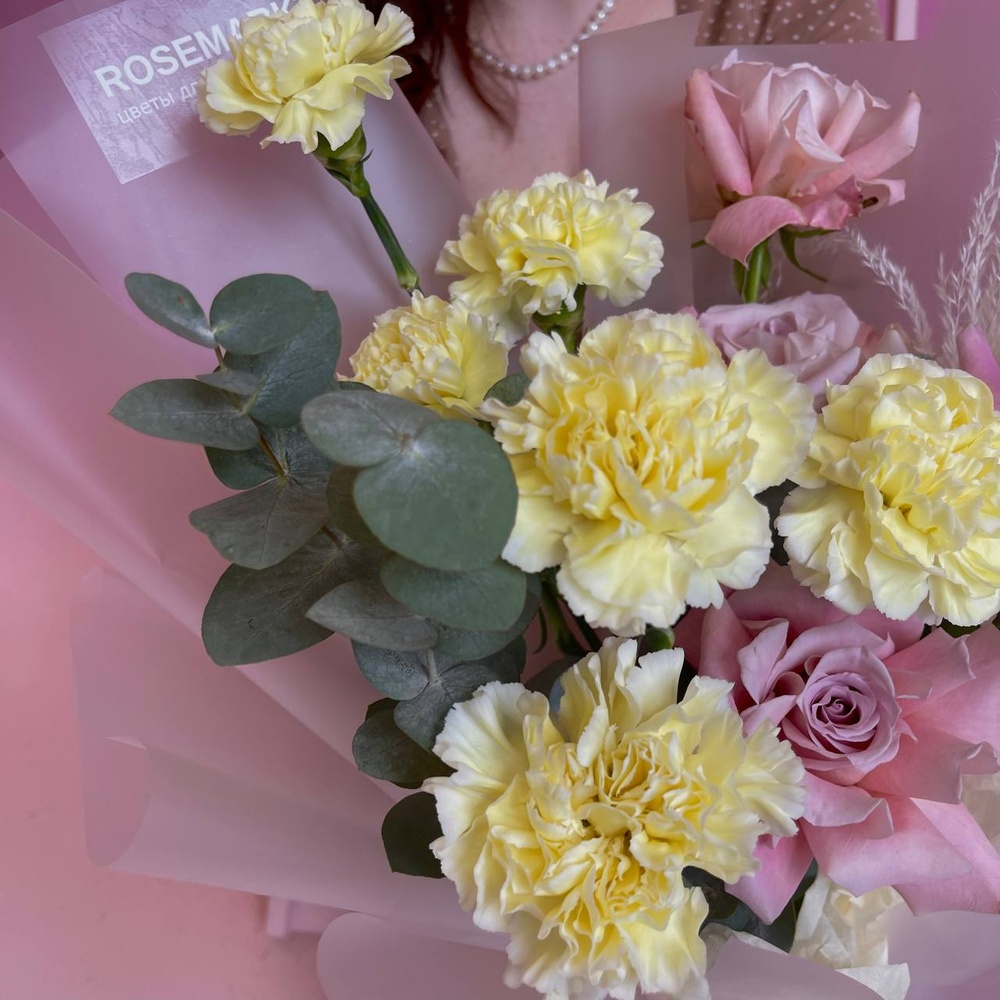 Твоя сладкая фантазия: кружевная роза Фейт и гвоздика + аквабокс и коробка-переноска