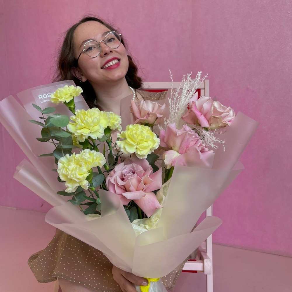 Твоя сладкая фантазия: кружевная роза Фейт и гвоздика + аквабокс и коробка-переноска