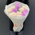 Чтобы долго стоял: букет из диантусов в лаконичной упаковке в Санкт-Петербурге - Фотография 3