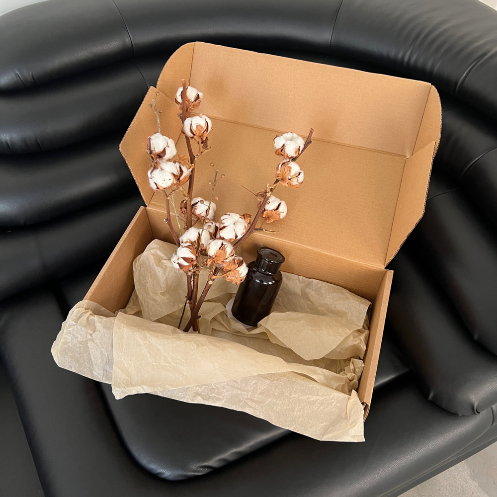 Экобокс: сухоцветы Хлопок и Лён