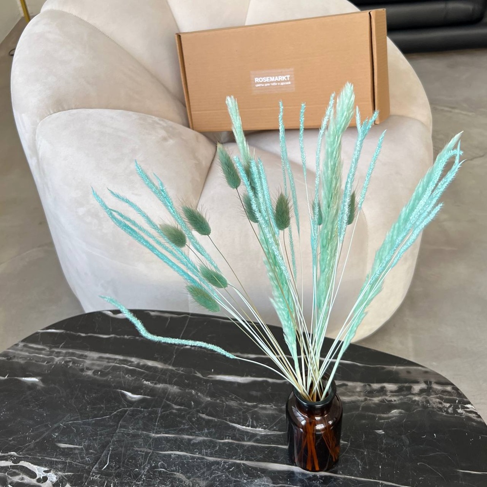 Экобокс: сухоцветы Лагурус, Камыш и Бабала в Санкт-Петербурге Экобокс: сухоцветы Лагурус, Камыш и Бабала в Санкт-Петербурге