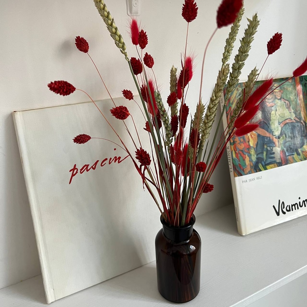 Экобокс: сухоцветы  Лагурус, Тритикум и Фалярис