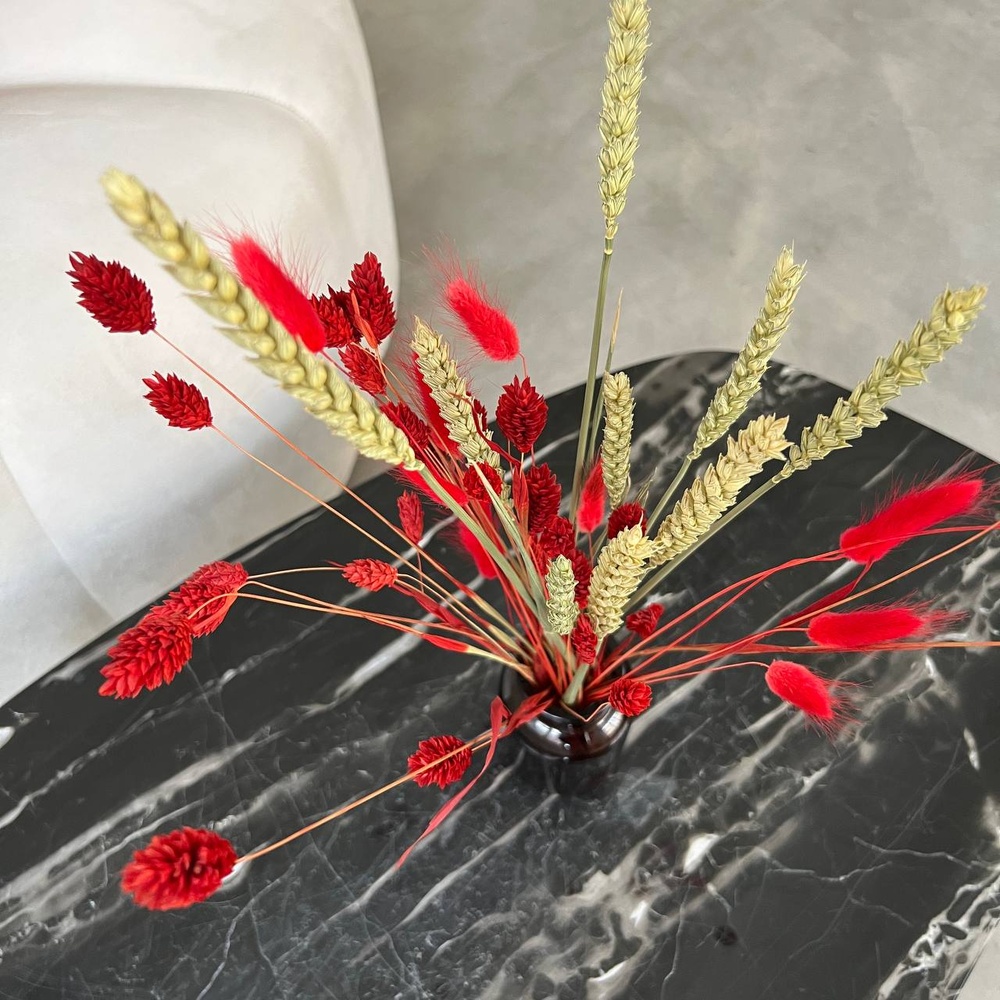 Экобокс: сухоцветы  Лагурус, Тритикум и Фалярис