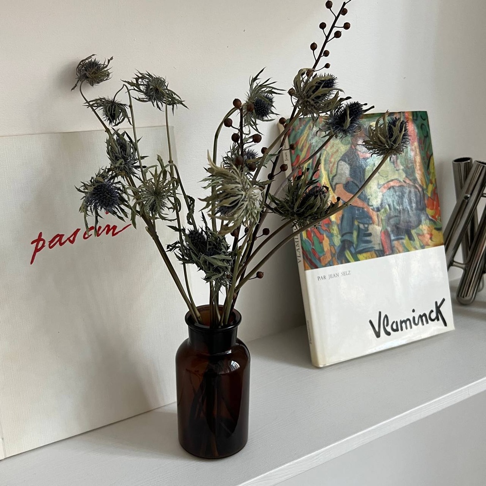 Экобокс: сухоцветы Эрингиум и Лён в Санкт-Петербурге