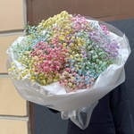 Радужный пони: разноцветная гипсофила в лаконичной упаковке в Санкт-Петербурге - Фотография 6