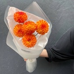 Искрящийся закат: фактурные георгины в лаконичной упаковке - Фотография 1