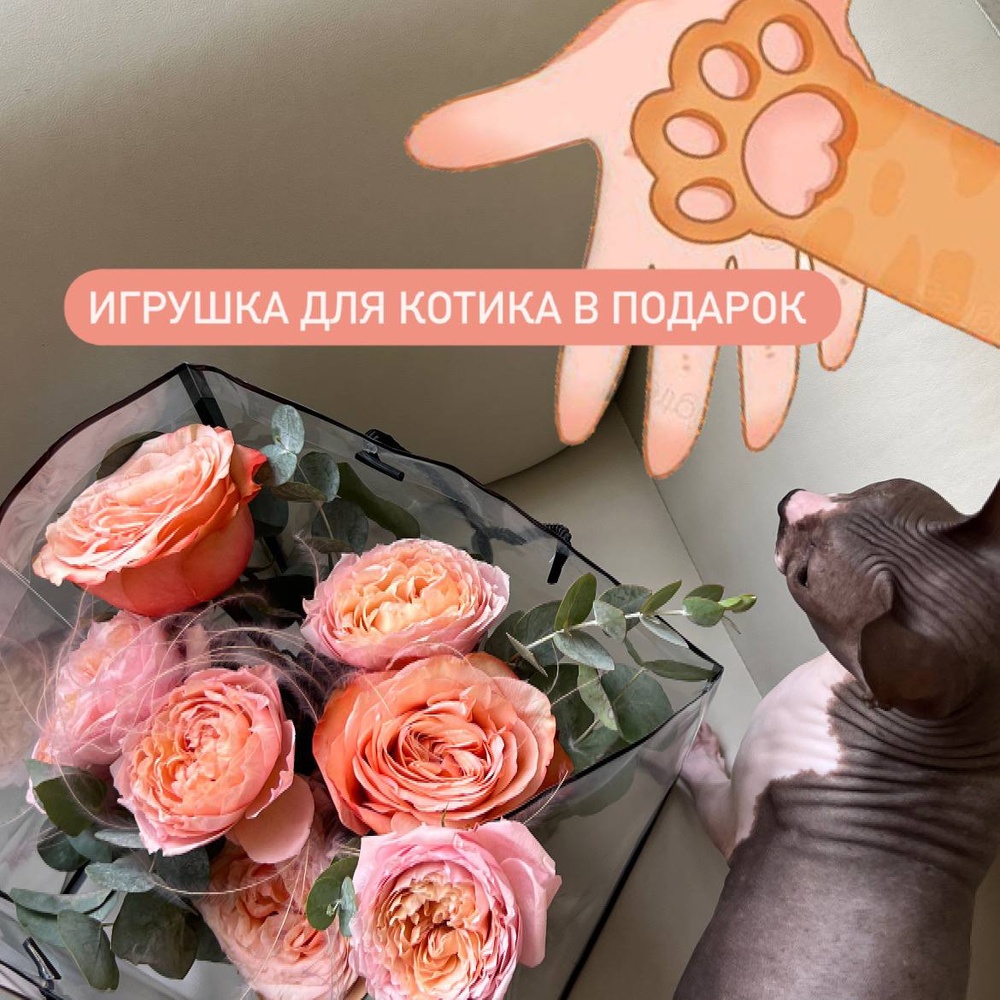 Персиковая Софи: композиция в джутовом кашпо ручной работы в персиковой гамме