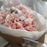 Мона Моника: букет из французских роз с хлопком - Фотография 3