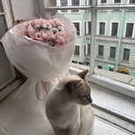 Мона Моника: букет из французских роз с хлопком - Фотография 5