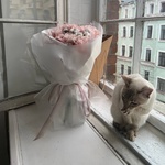 Мона Моника: букет из французских роз с хлопком - Фотография 8