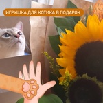 Алиса: букет с подсолнухом и тропическими цветами - Фотография 1