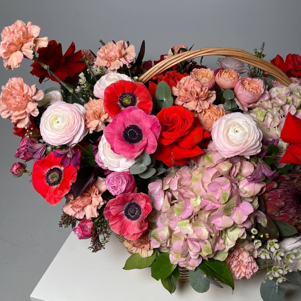 Акварельные краски: авторская корзина в яркой гамме