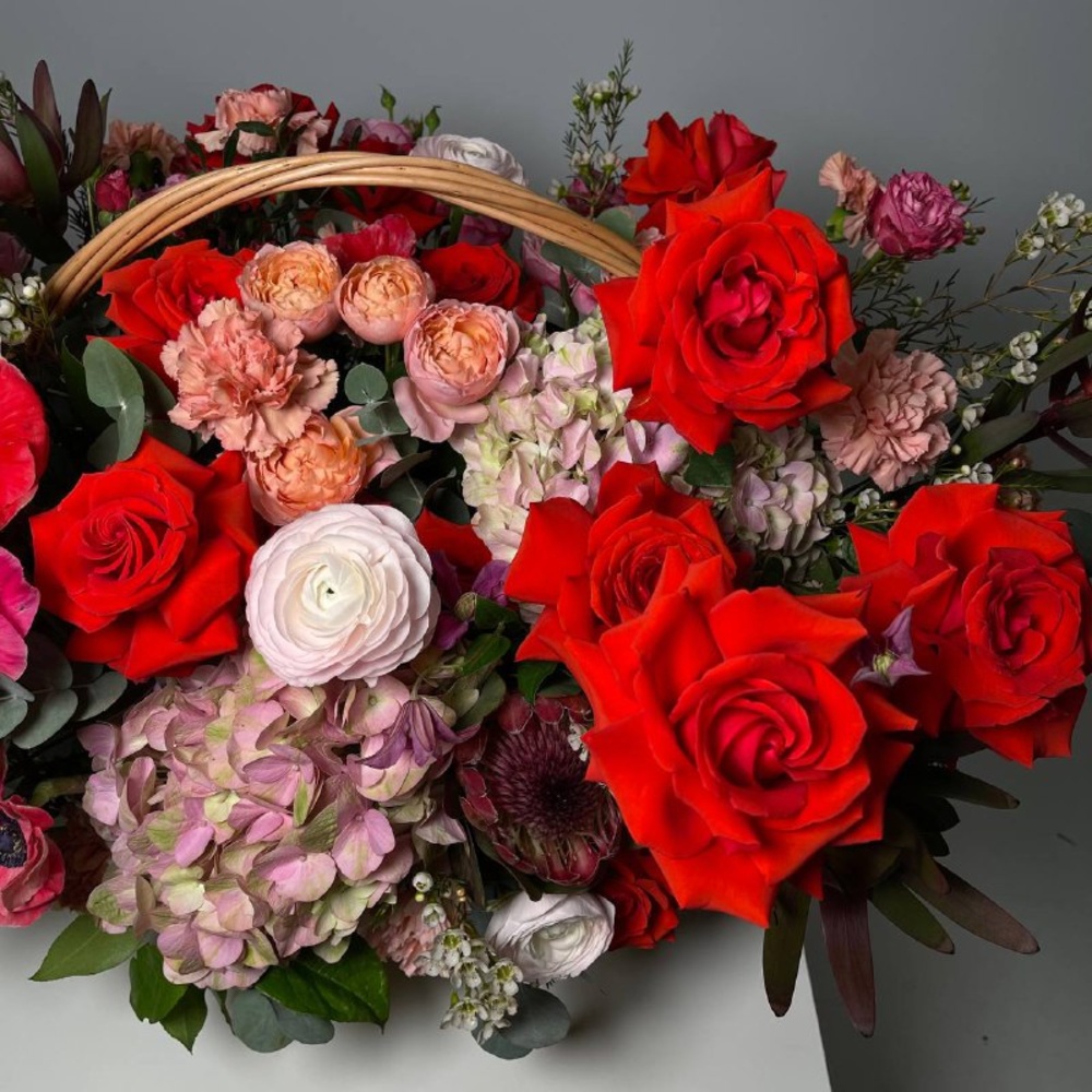 Акварельные краски: авторская корзина в яркой гамме