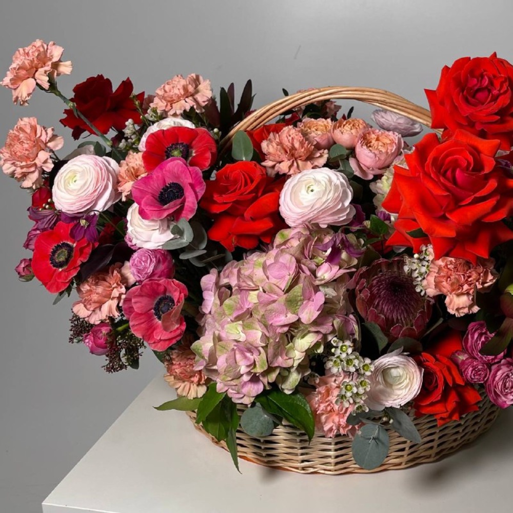 Акварельные краски: авторская корзина в яркой гамме