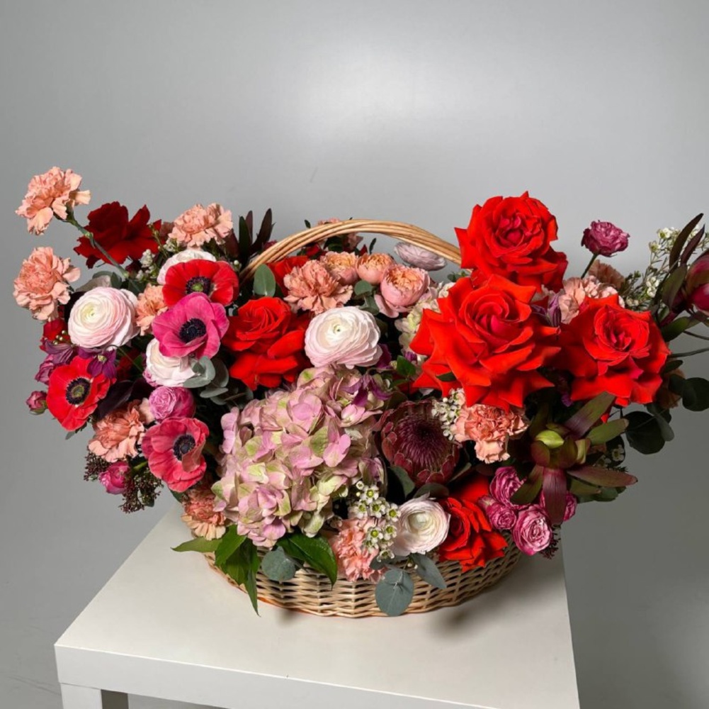 Акварельные краски: авторская корзина в яркой гамме