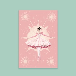 Букет «Открытка «Балерина в розовом» / 10х15 см / PrintMyFlowers 50274	»