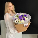 В ее глазах: авторский букет с синими анемонами в Санкт-Петербурге - Фотография 2