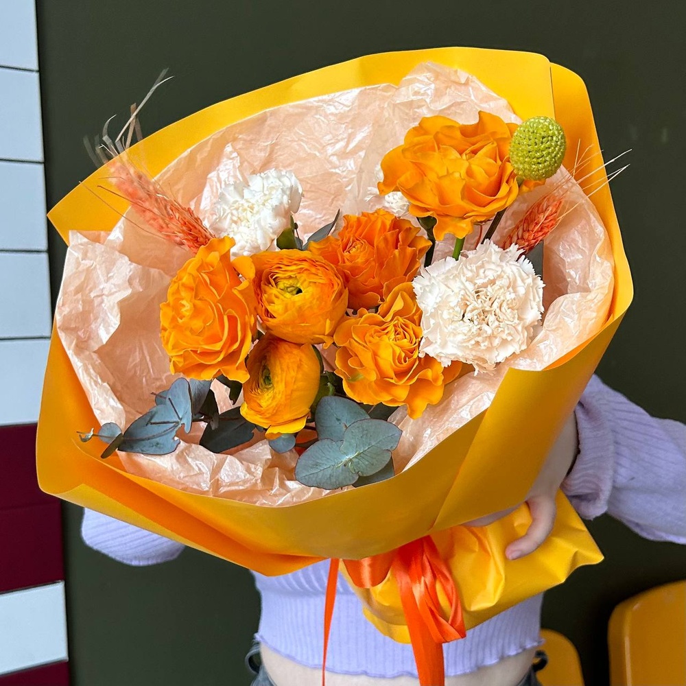 Осень в сердце: кружевная роза, эвкалипт и тритикум