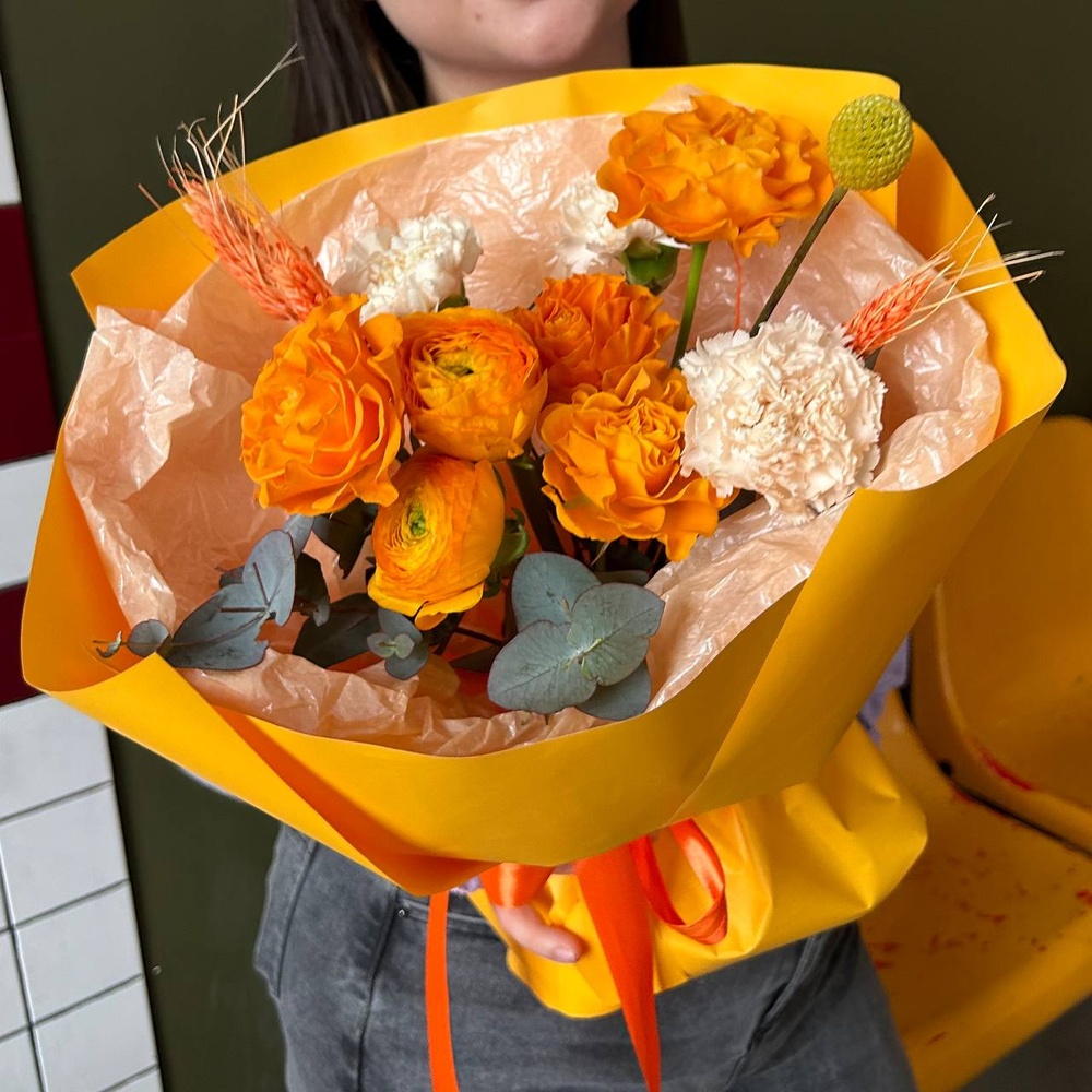 Осень в сердце: кружевная роза, эвкалипт и тритикум