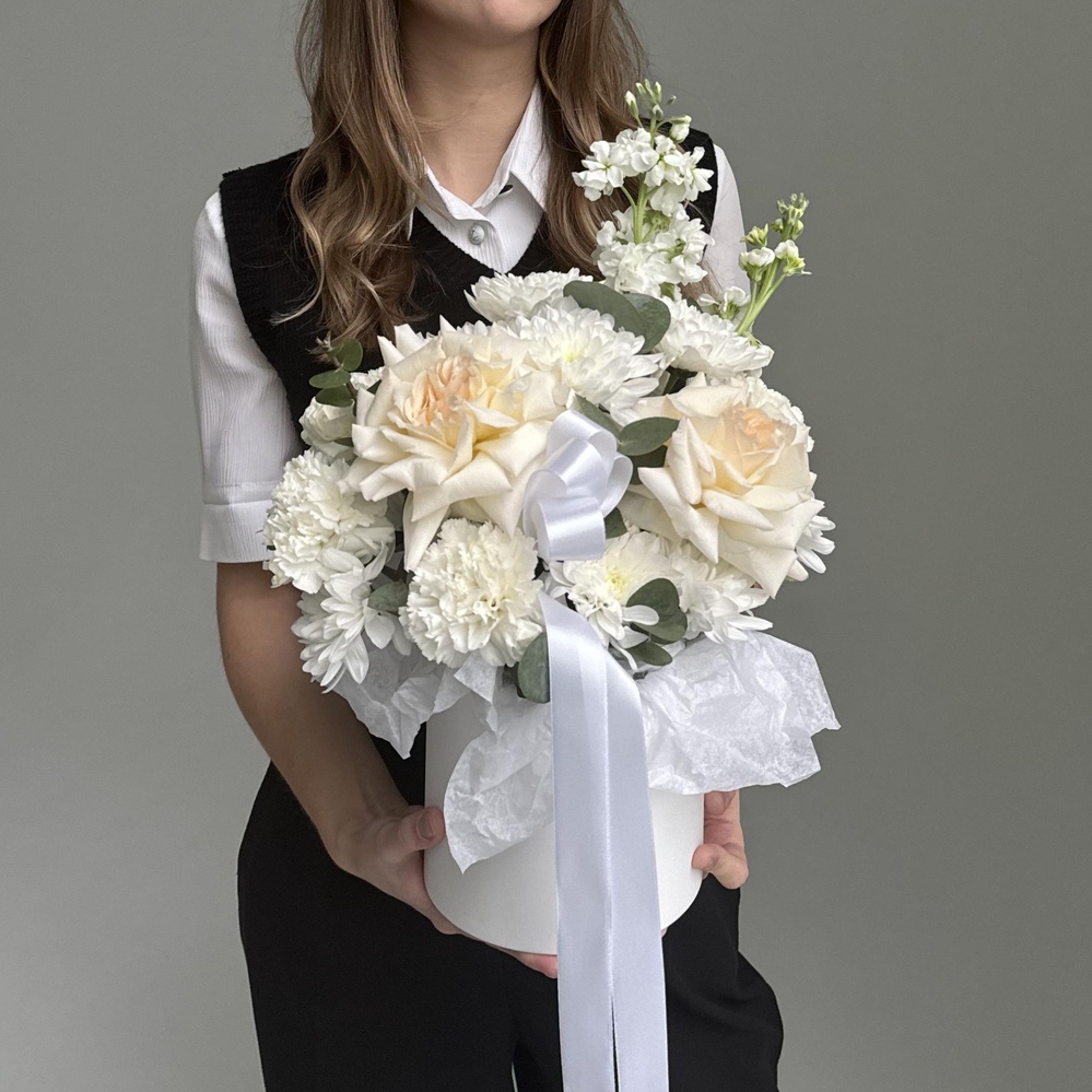 «Человек-Википедия» композиция в шляпной коробке с доставкой в офис