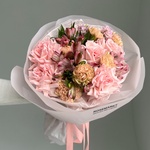 Букет «Слаженная команда» с пионовидной розой с бесплатной доставкой по Санкт-Петербургу - Фотография 2