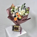 Букет «Радость встречи: пионовидная роза + аквабокс и коробка-переноска» - Фотография 6