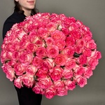 101 розовая роза с доставкой по Санкт-Петербургу - Фотография 8