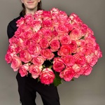 71 розовая роза с доставкой по Санкт-Петербургу - Фотография 1